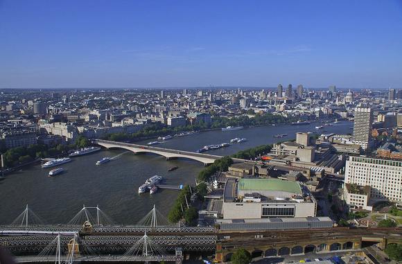 London Eye, downstream view from the Eye