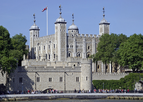 The Tower of London, seen from the Thames River